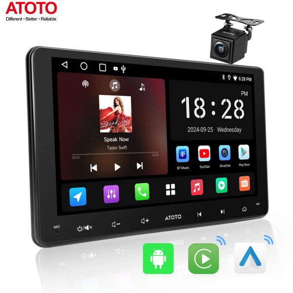 ATOTO A5L 9" Screen Android Double-DIN Wireless CarPlay Car Stereo