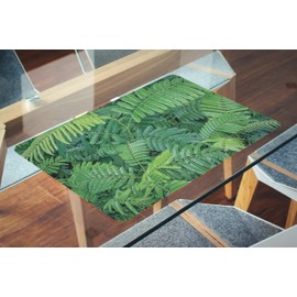 Set of 2 PVC Baby Placemats and 2 PVC Baby Coasters - Stylish, Non-Slip, and Washable Kids Placemats for Dining Table - Toddler-Friendly, Flexible Design for Easy Cleanup (Leaf)