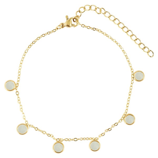 Akzent Fußkette Damen Edelstahl 19+5 cm verstellbar – Fußkettchen „Dar“