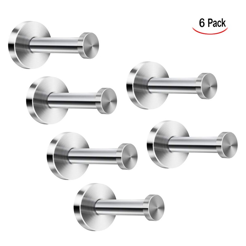 Linian Pack of 6 Stainless Steel Round Wall Hooks Towel