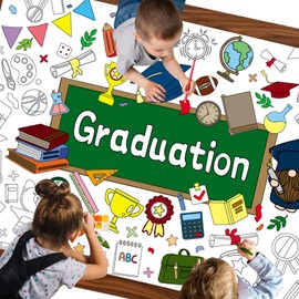 ALIBBON 2024 Graduation Giant Coloring Poster Graduation Activity Poster Table Cover Jumbo Graduation Party Tablecloth Decorations Graduation Party Suppiles Favor 43.3 x 31.4 inch