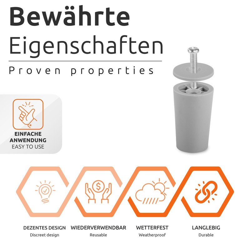 ECENCE Stop Stop for Roller Shutters, Set of 8, 40