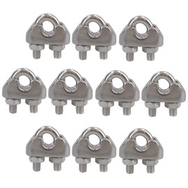 AB Tools 3mm Wire Rope/Cable Grip/Clamp Stainless Steel 316 Marine Grade 10 Pack