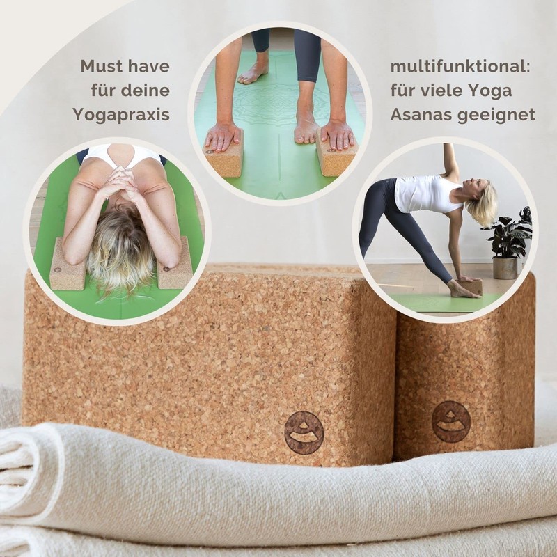 Extra-large XL natural cork yoga block brick, for yoga, yoga