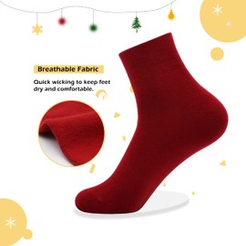 Women's Cotton Socks, Soft Thin Breathable Moisture Wicking Ankle Crew Casual Socks 6 Pairs (Multicolor 2, US Size 4-8)