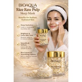 Bioaqua mascarilla para dormir de arroz hidratante grasa