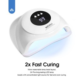 WEVILI 72W UV Nail Lamp, UV Light for Gel Nails with Smart Sensor, 3 Timer Settings & LCD Display, Portable Fast Curing Nail Dryer for Salon and Home Use (White)