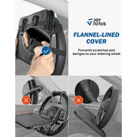 JOYTUTUS Steering Wheel Tray, Car Multifunctional Laptop Desk, Car Office Bag, Back Seat Headrest Table for Eating, Fit for Small sedan and Small SUV, Like the Honda Civic, Honda CR-V, etc.