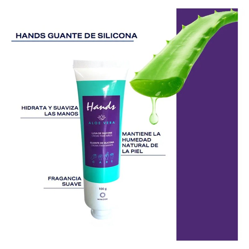 Crema Para Manos Hidratante Guante De Silicona 100gr Hnd Aloe