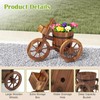 kinbor Rustic Wooden Tricycle Planter - Wooden Barrel Planter for