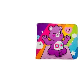 XIAOYANS Bear Leather Wallets, Cartoon Bi-Fold Leather Wallets with Zip Coin Pocket Anime Print Wallet,Bifold Short Wallet, Pu Leather Layered Folding Wallet, Birthday Gift for Boys Girls