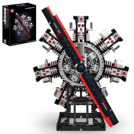 Mould King Military Aircraft Engine Building Block Kit, 3089 Pieces Radial Aviation Engine Model That Runs with Motor, Mechanical Science Education STEM Toy for Adults Children Kids Boys Girls