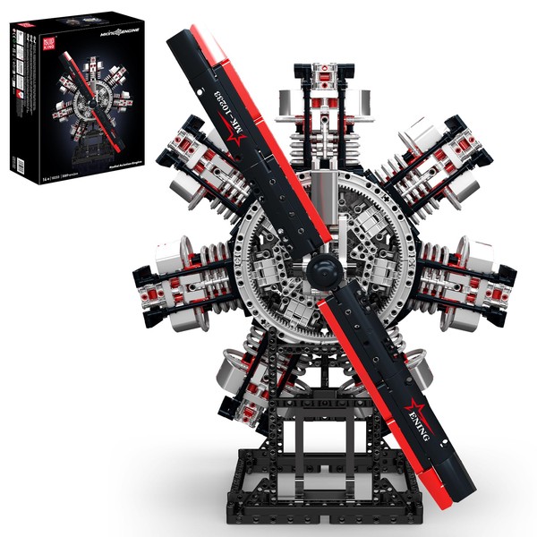 Mould King Military Aircraft Engine Building Block Kit, 3089 Pieces