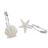 BEAVO Seashell Shower Curtain Hooks,12 Pcs Double Roller Glide Rust-Resistant