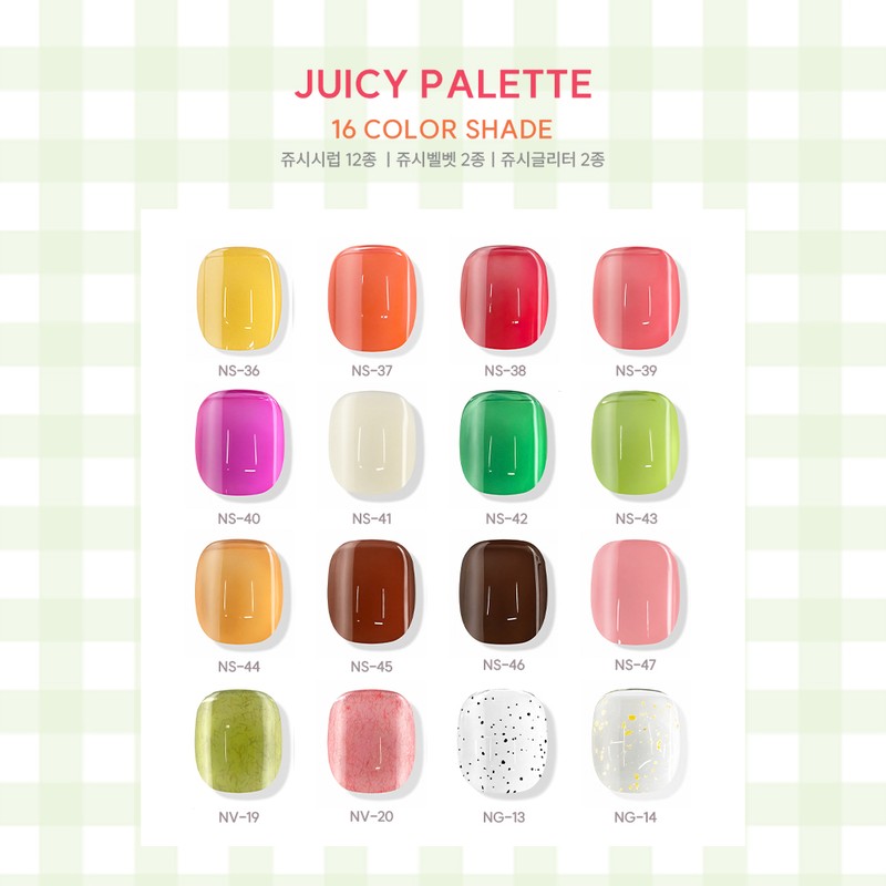 classic nail Nekogel Juicy Palette 2 Fruit Nail Glitter Syrup