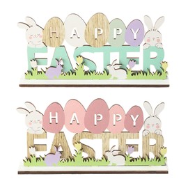 Easter Wooden Stand, Easter Bunny Made of Wood for Happy Easter - Easter Decoration, Wooden Lettering 'Frohe Ostern', Easter Bunny Decoration and Easter Decoration