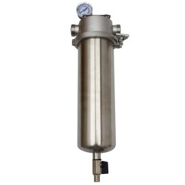 TECHTONGDA Brand New Stainless Steel Front Filter House Waterway Filter High Flow 10" Long
