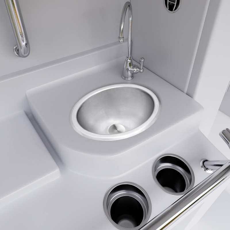 LQS Oval Stainless Steel RV Sink, 13.39" x 10.63" Small