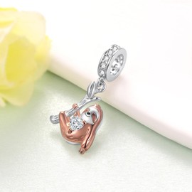 qielizhu Sloth Gifts 925 Sterling Silver Cute Animal Sloth Charms for Bracelets Sloths Jewelry Gift for Women Christmas Day Jewelry Present