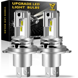 VIMEN LED Headlight for Cars, H4, Compatible with Vehicle Inspection, Integrated H4 LED Bulb, HI/LO Switching, 6,500K White, High Brightness, LED Chip, Fanless, Match with Genuine Halogen and Luminous