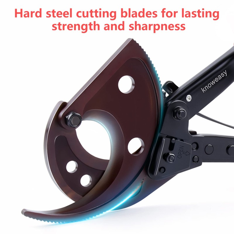 Knoweasy Cable Cutter and Ratchet Wire Cutter - Cuts Through