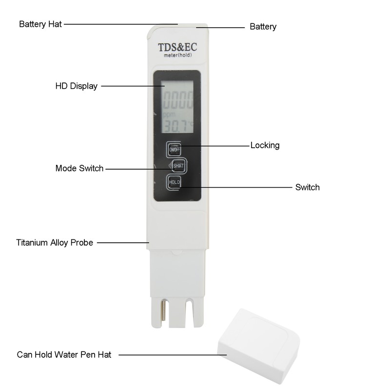 Digital Water Tester PH Tester TDS Meter Handheld Wear Resistant