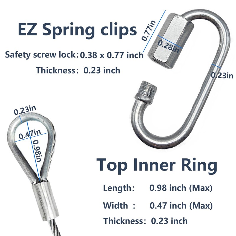 2Pcs Lift Cable Replacement for Gorilla Lift with EZ Spring