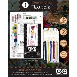 Embroidery Kits for Kids 'HP Quotes' - Set of 5 DIY Bookmarks with Counted Cross-Stitching Patterns