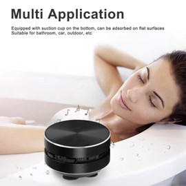 Zunate Bluetooth Bone Conduction Speaker, Portable Wireless Speaker with Suction Cup, Stereo Bass, Portable Small Wireless Speaker for Bathroom Outdoor (Black)