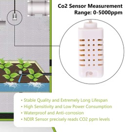 Briidea CO2 Controller and Monitor, Day and Night Programmable CO2 Controller with Remote Sensor for Greenhouses