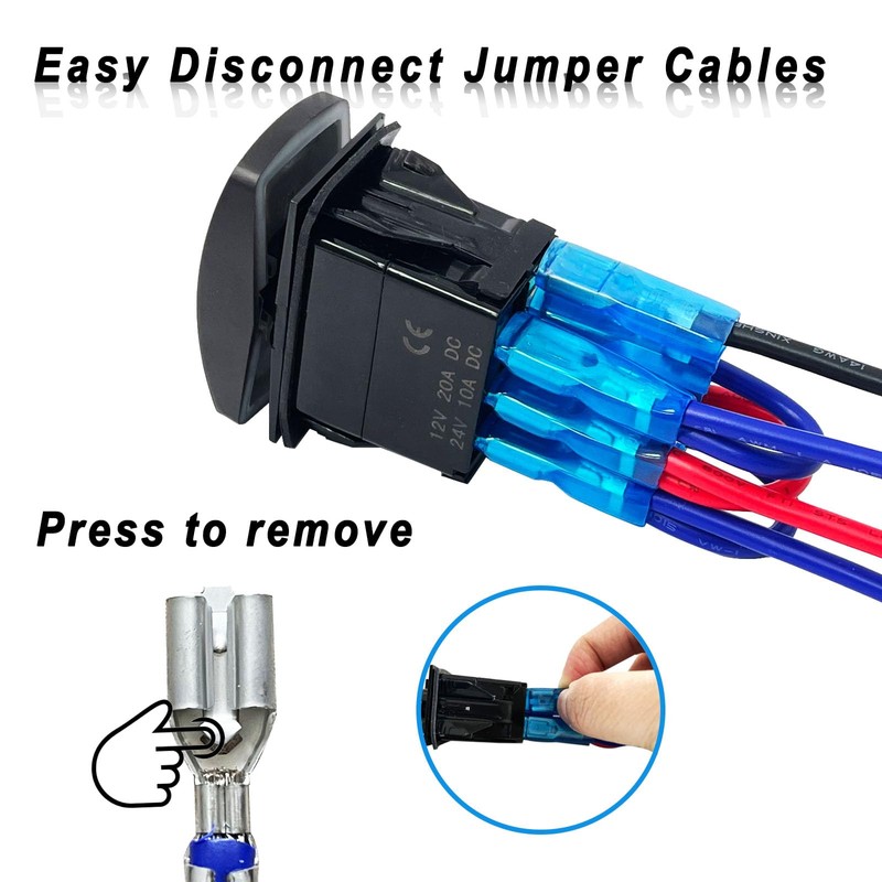3 Way Maintained Rocker Switch 7Pin ON-Off-ON 12V 20A DPDT