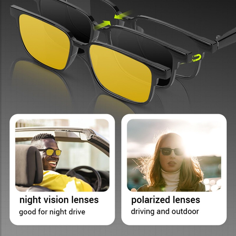 Smart Glasses, Wireless Bluetooth Smart Sunglasses with Open Ear Speaker,