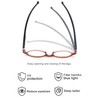 TISHUI Round Reading Glasses +2.50 for Women Men Blue Light