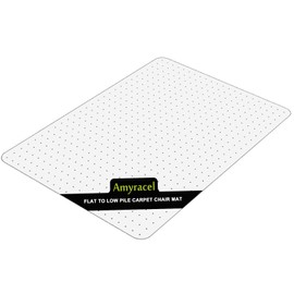 Amyracel Office Chair Mat for Low Pile Carpets, 36” x 48” Office Mats for Rolling Chairs, Clear Desk Chair Mat for Carpeted Floors, Easy Glide Floor Mat for Office Chair On Carpet