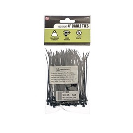 SE 4� Black Cable Ties with 18-lb. Tensile Strength (100 Count) - CT4B