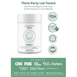 Lunakai Fórmula NAD+ de doble vía fabricada en Estados Unidos con NR y resveratrol - Suplemento natural de NAD para mujeres y hombres - Envejecimiento