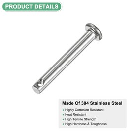 M METERXITY 10-Pack Single Hole Clevis Pins, M3 x 25mm 304 Stainless Steel Flat Head Clevis Pins for Mechanical Linkage/Fixed Parts/Ship Rigging, Link Hinge Pin Reusable
