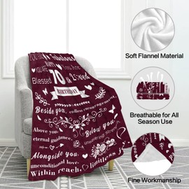 70th Birthday Gifts for Women, Birthday Gifts for Mum, 70th Birthday Gifts for Her, Presents for Women Wife Mum Sister Grandma, Birthday Sweet Gifts for Women Flannel Blanket Ideal- 130 x 150cm