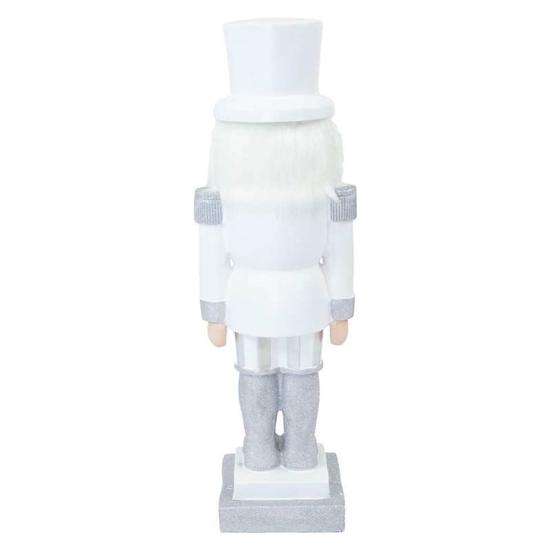 Sunnydaze 3ft Sterling The Silver Nutcracker Christmas Decoration - Polyresin