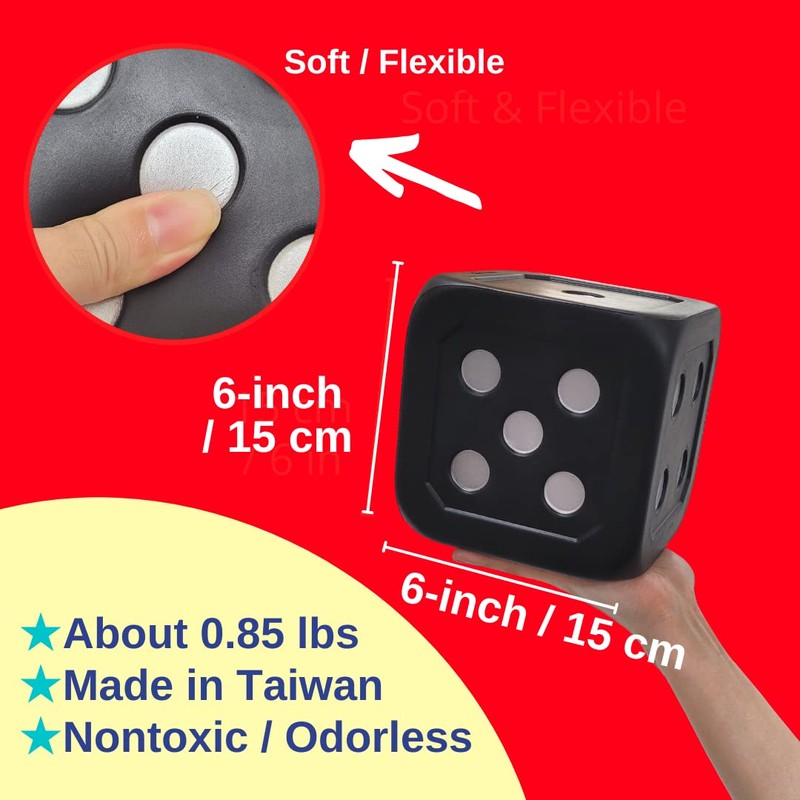 Macro Giant 6 Inch PU Foam Jumbo Big Playing Dice,
