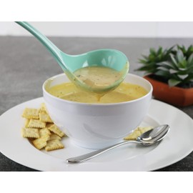 Reston Lloyd Melamine Soup Ladle Kitchen Utensil, Premium Quality Utensil with Heat Resistant Ergonomic Handle, Durable BPA-Free Plastic, 10.5 inch Long, One Piece, Seafoam