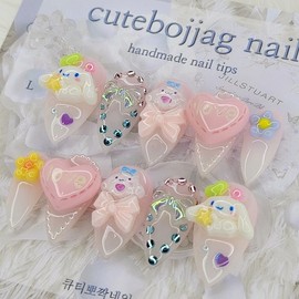Mongsil Doll Handmade Nail Tips - Square S / 몽실인형 수제네일팁 - 스퀘어S