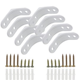 Joyangy 8pcs 2 Inch L Brackets, Heavy Duty Wall Mount White L Corner Brackets Braces for Wood, Shelves, Cabinets, 90 Degree Triangle Shelf Support with Screws, Small Right Angle Bracket