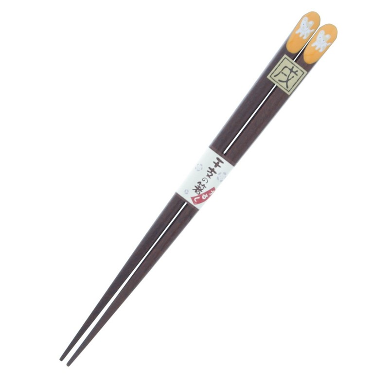 Chopsticks Zodiac Dog (Year of Dog) Lacquer painted wood (natural