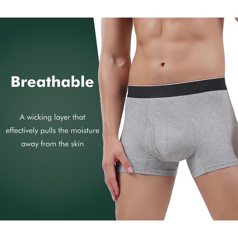 AIRCUTE Men Urine Incontinence Underwear Fly Front Opening Absorbent Leak
