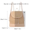 Meyaus Medium Women Straw Woven Backpack Flap Drawstring Daypack Beach
