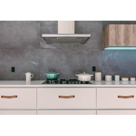 Brute Strength - Leather Handles for Furniture - Taupe - 4 Pieces - 16.5 x 2.5 cm - Cabinet Handle, Door Handle for Kitchen, Bathroom, Cabinets, Dresser, Wood