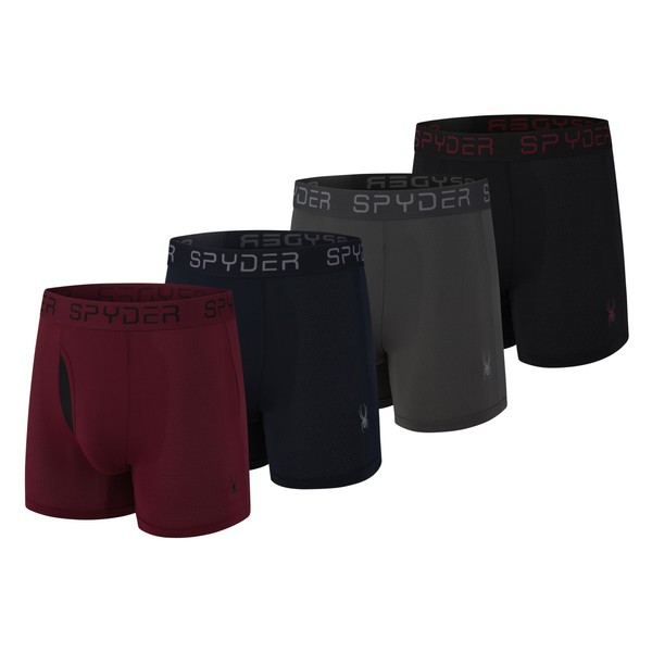 Spyder Mens Boxer Briefs Performance Nylon Mesh Sports Underwear With