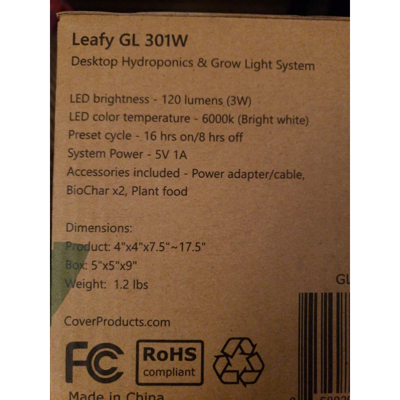 leafy Leafy Indoor LED Desktop Aerogarden Hydroponics & Grow Light