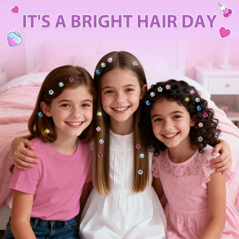 ADXVR Hair Gem Stamper Toys with Reusable Diamonds, Gifts for